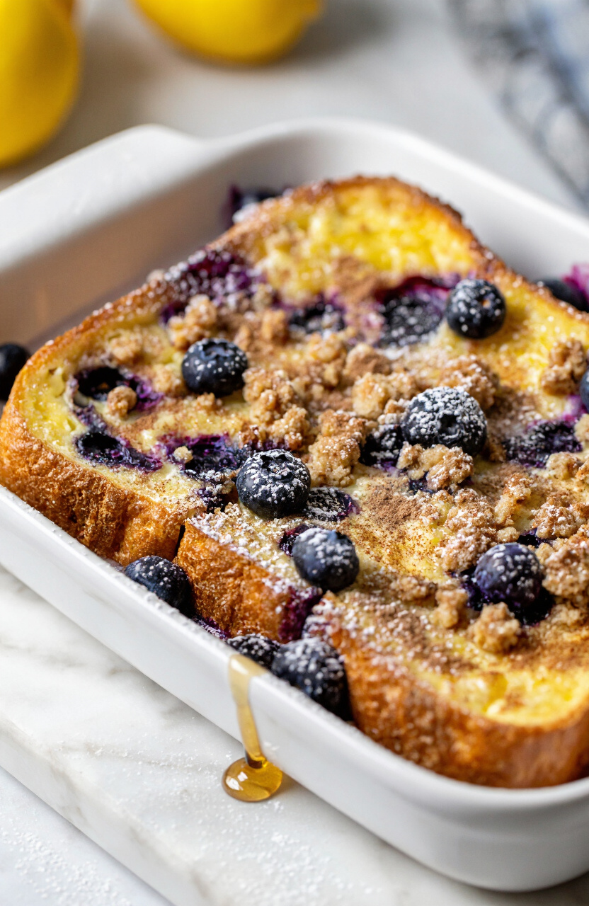 Lemon Blueberry French Toast Casserole