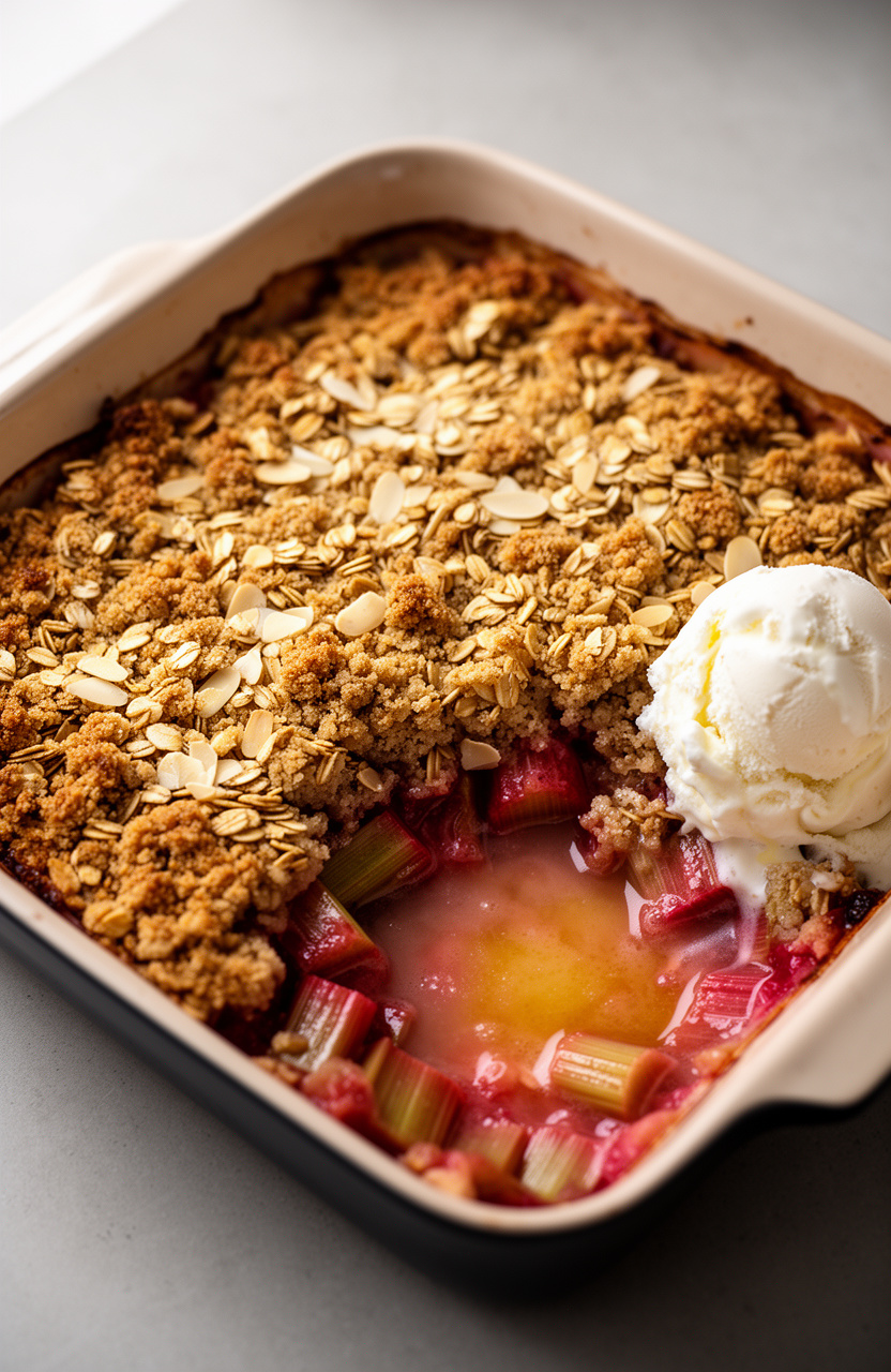 Lemon Cardamom Rhubarb Crisp