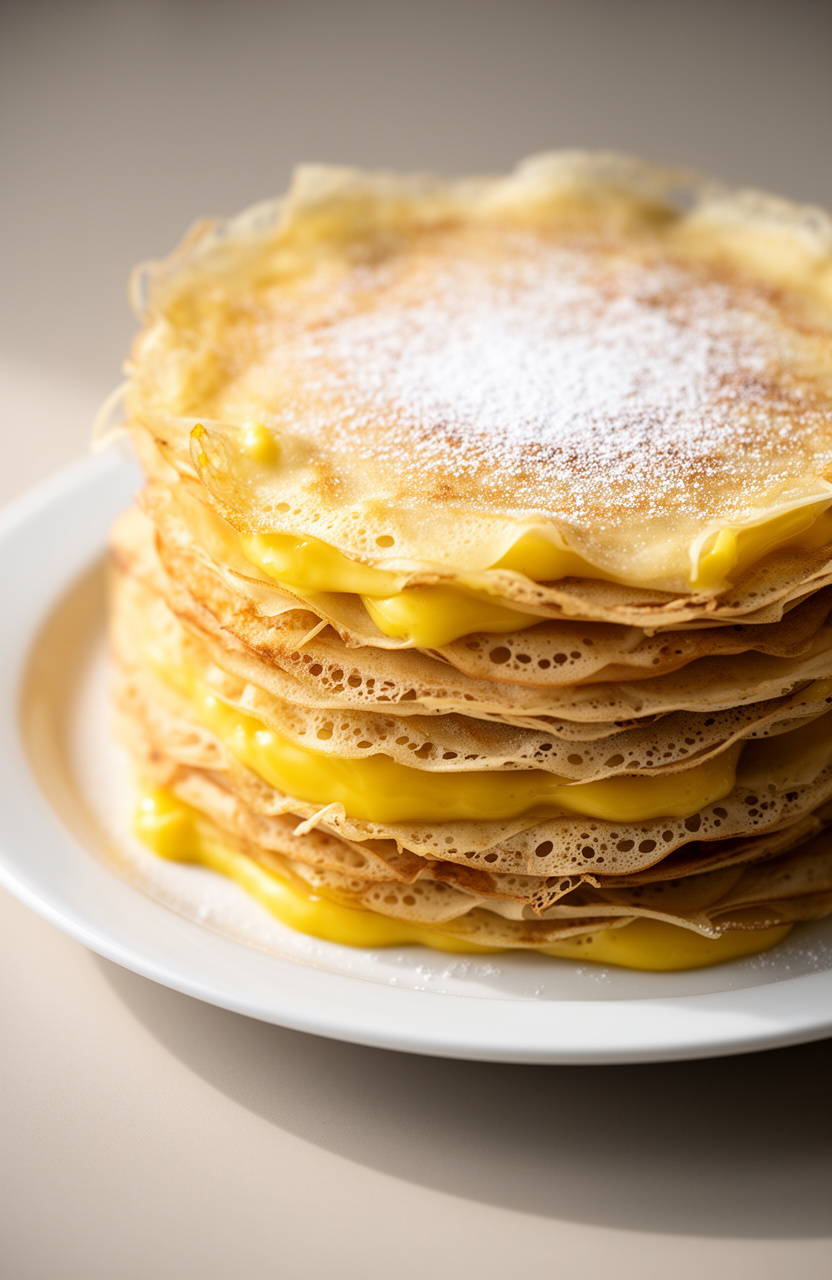 Lemon Curd Crepe Stack