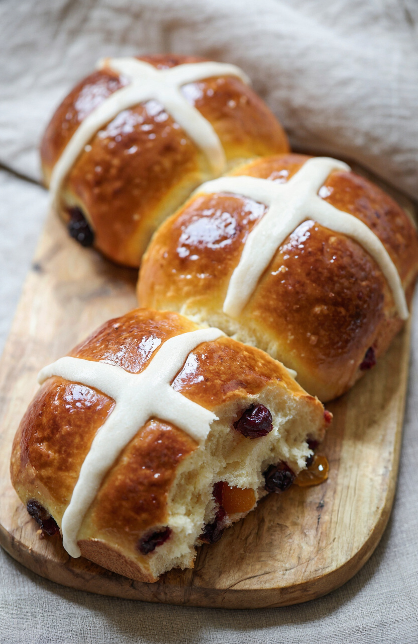Lemon Lavender Hot Cross Buns