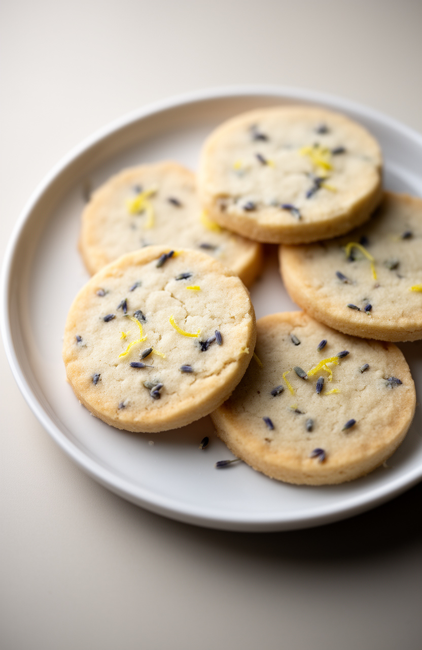 Lemon Lavender Shortbread Cookies