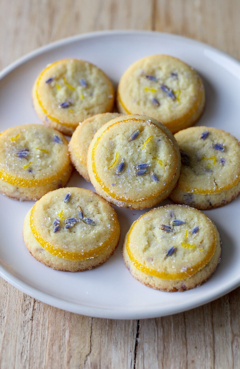 Lemon Lavender Shortbread Cookies