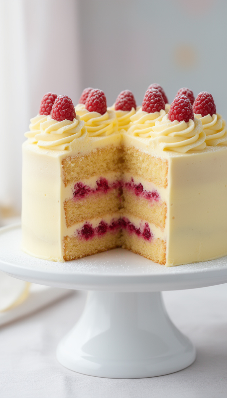 Lemon Raspberry Layer Cake
