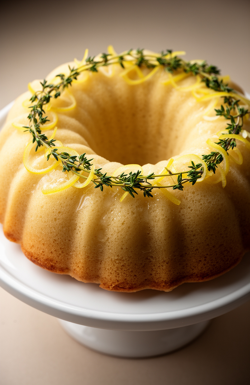 Lemon Thyme Garden Wreath Cake