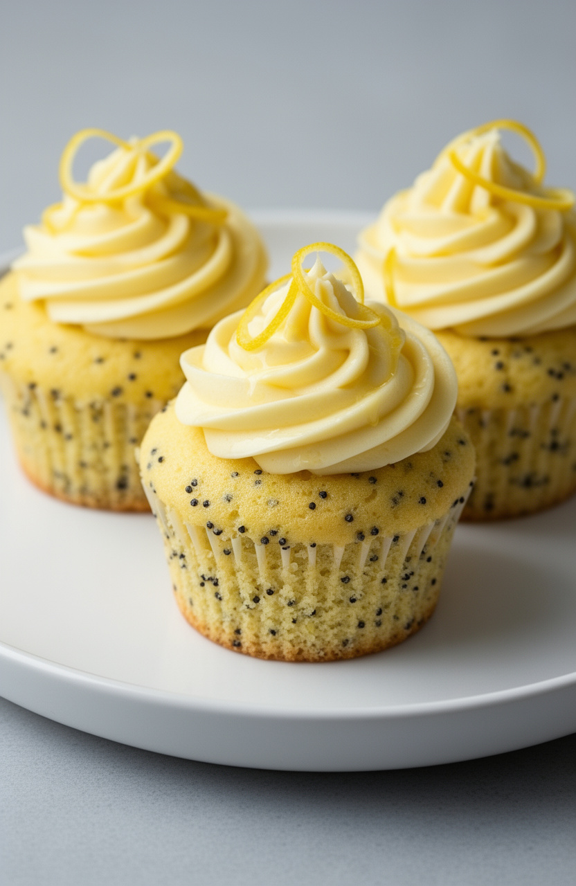 Meyer Lemon Poppy Seed Cupcakes