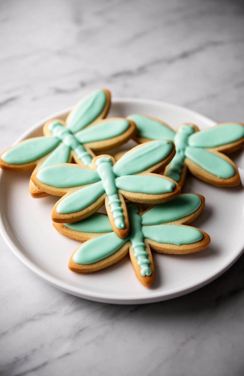 Mint Frosted Dragonfly Cookies