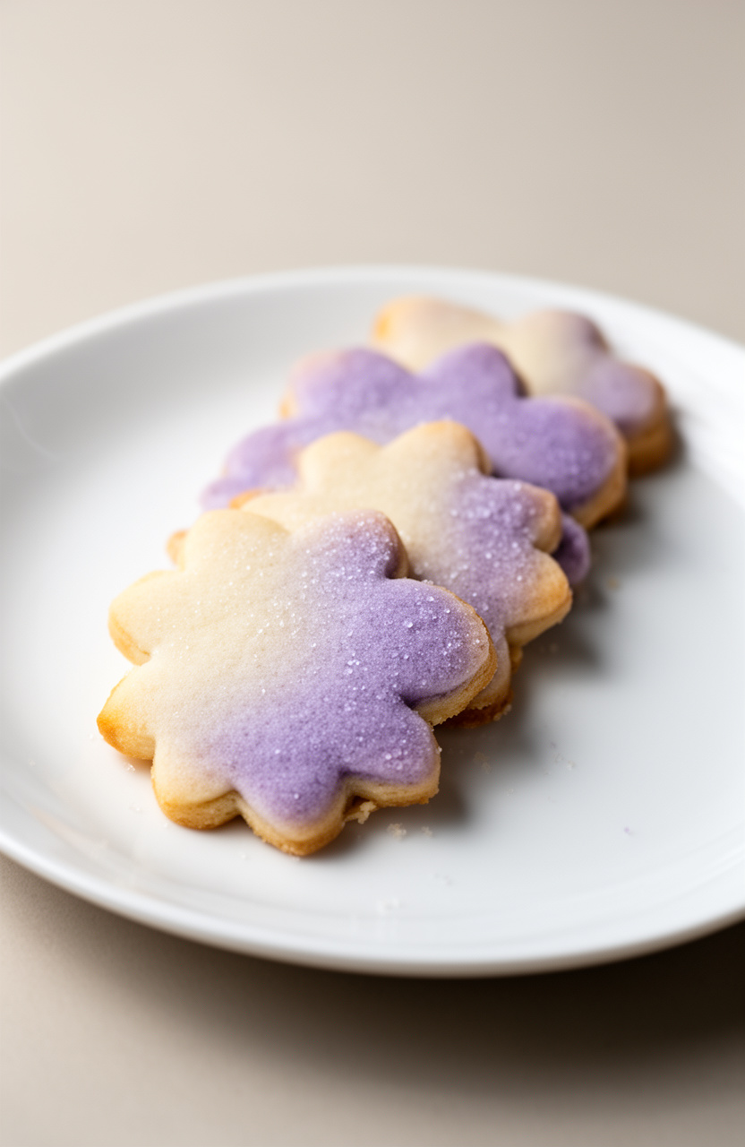 Ombre Lavender Floral Shortbread