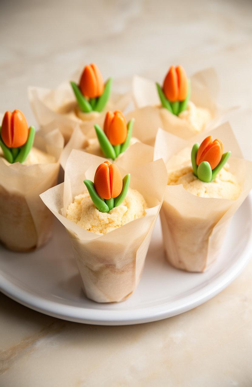 Orange Dreamsicle Tulip Cupcakes