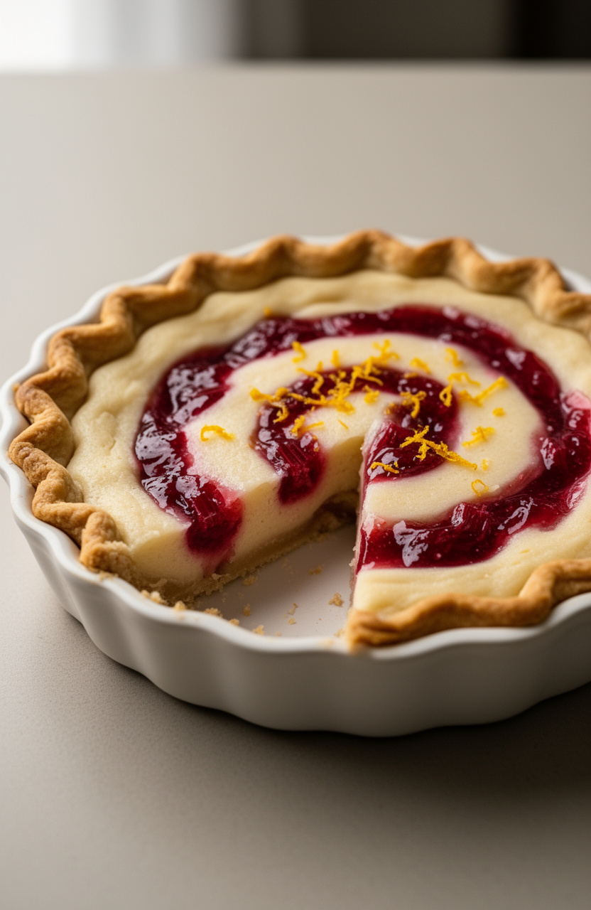 Orange Zest Rhubarb Cream Pie