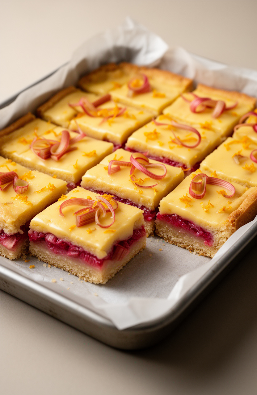 Orange Zest Rhubarb Custard Bars