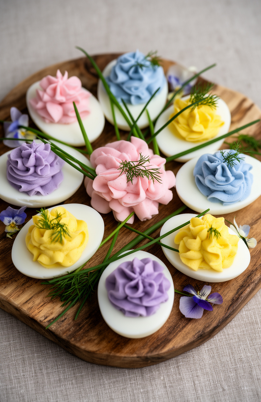 Pastel Deviled Egg Flower Board