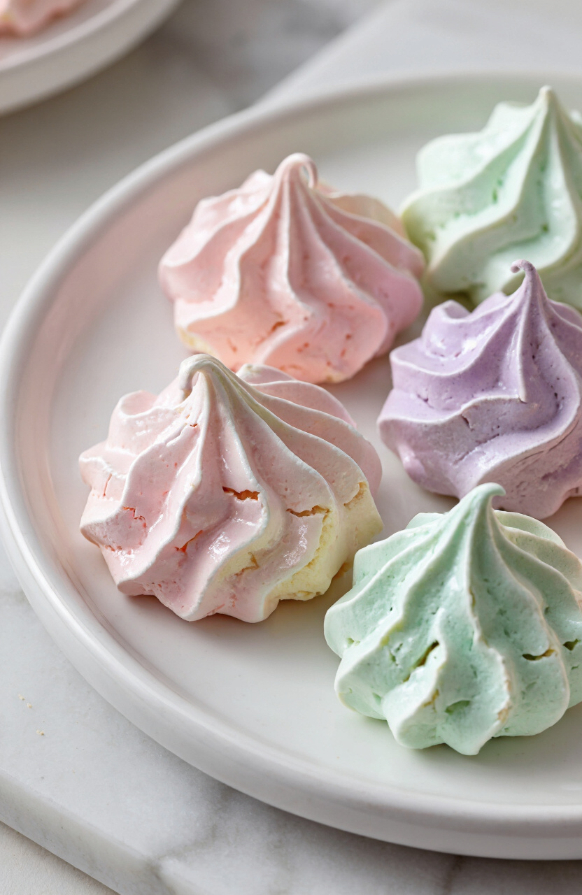 Pastel Meringue Kiss Cookies