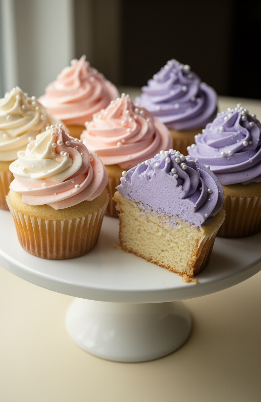 Pastel Ombre Vanilla Bean Cupcakes