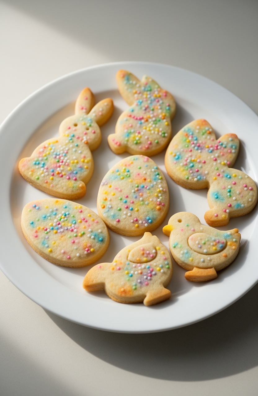 Pastel Rainbow Sprinkle Easter Cookies