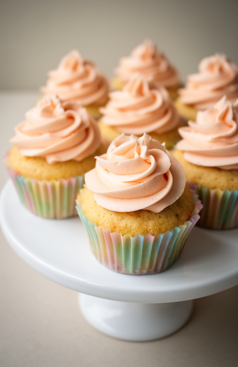 Peach Bellini Easter Cupcakes