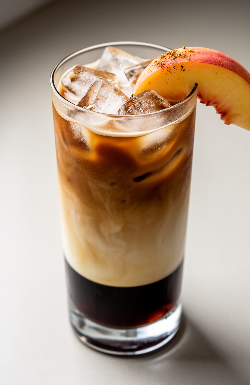Peach Cardamom Iced Americano