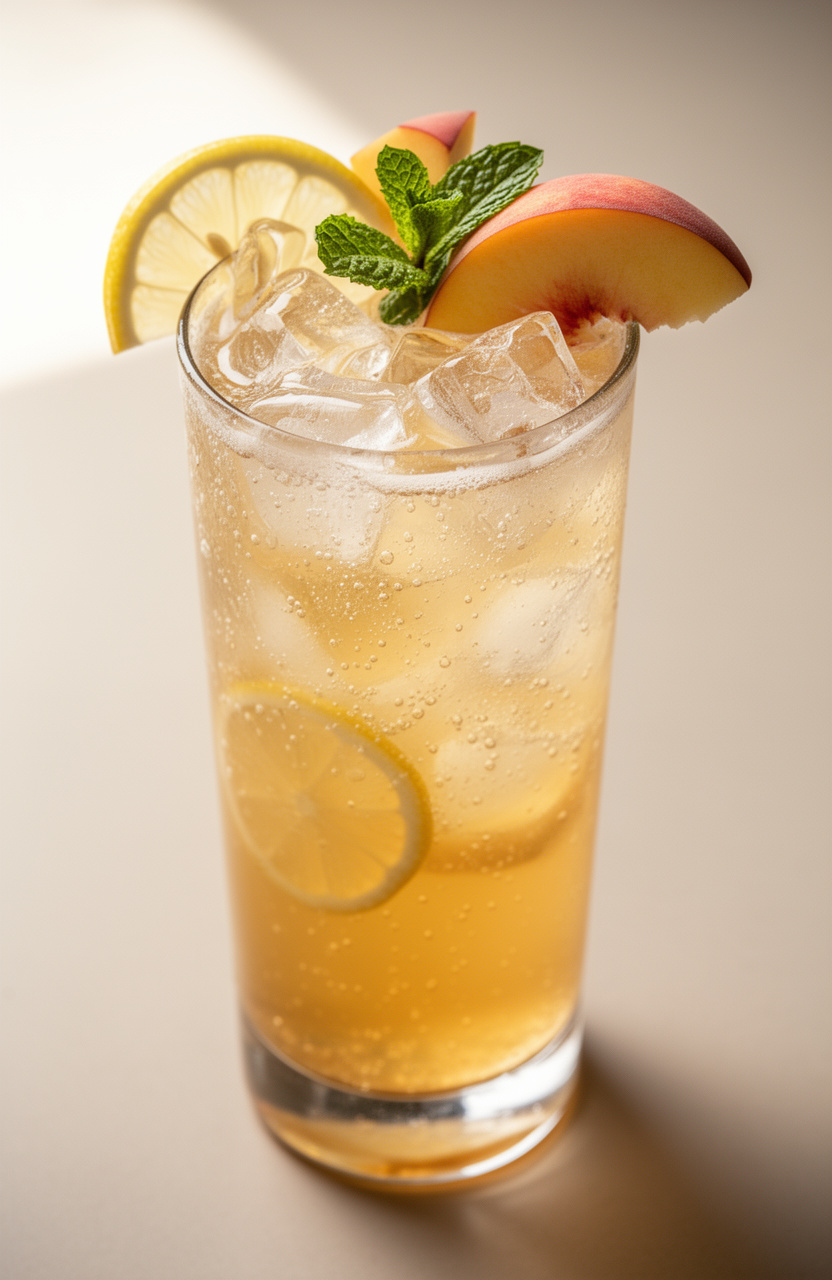 Peach Ginger Fizzy Lemonade
