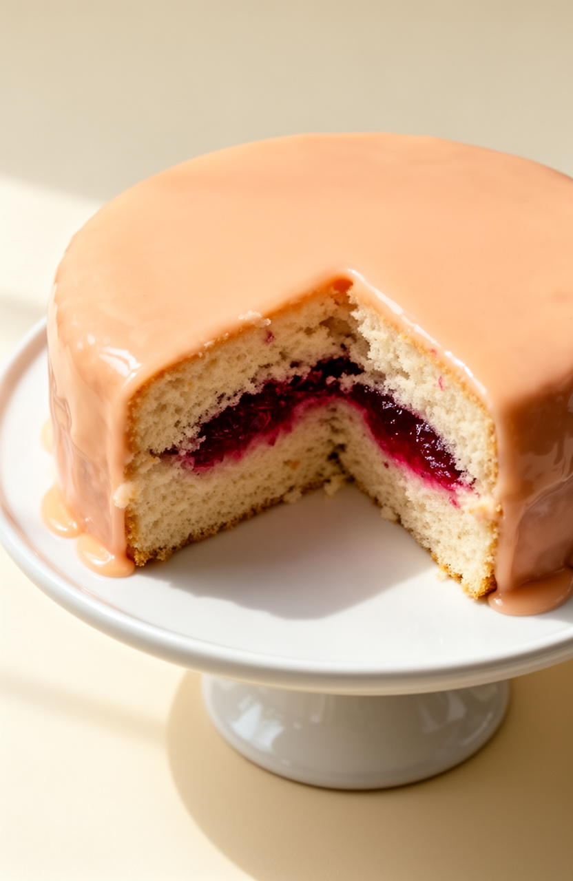 Peach Hibiscus Mirror Glaze Cake