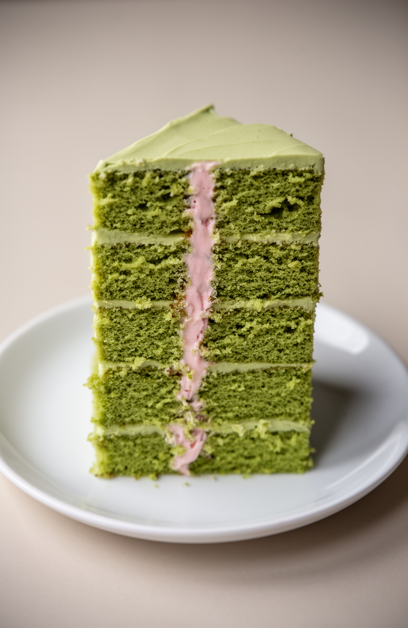 Pistachio Rose Water Fault Line Cake