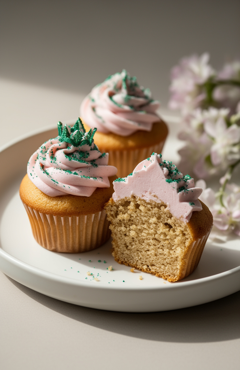 Pistachio Rosewater Spring Cupcakes