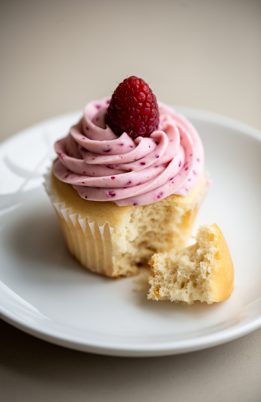 Raspberry Rose Buttercream Cupcakes