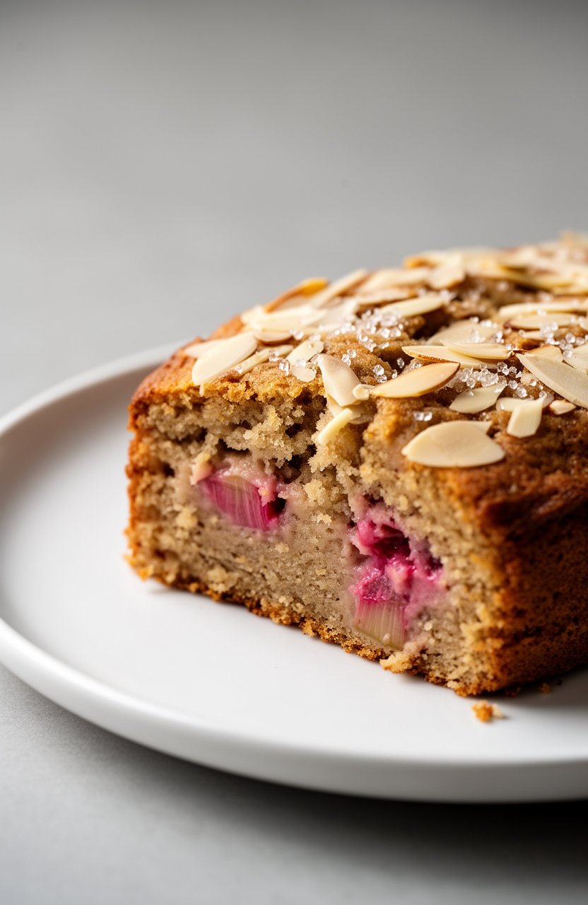 Rhubarb Almond Butter Cake
