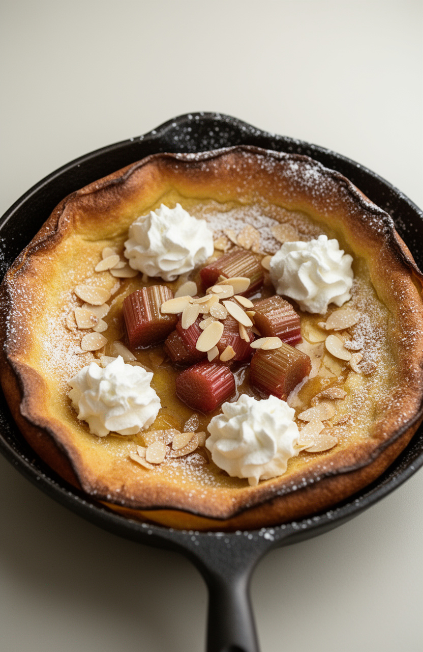Rhubarb Almond Dutch Baby