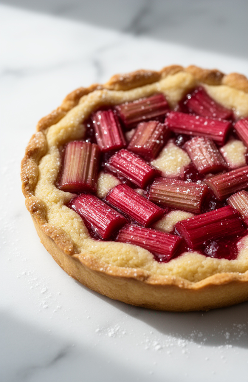 Rhubarb Almond Frangipane Tart