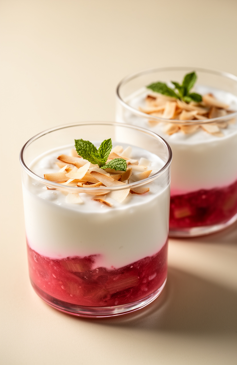 Rhubarb Coconut Milk Pudding