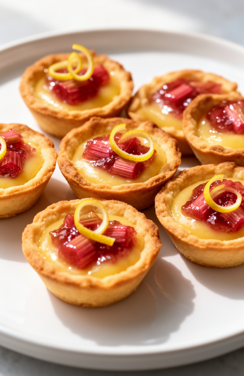 Rhubarb Lemon Curd Tarts