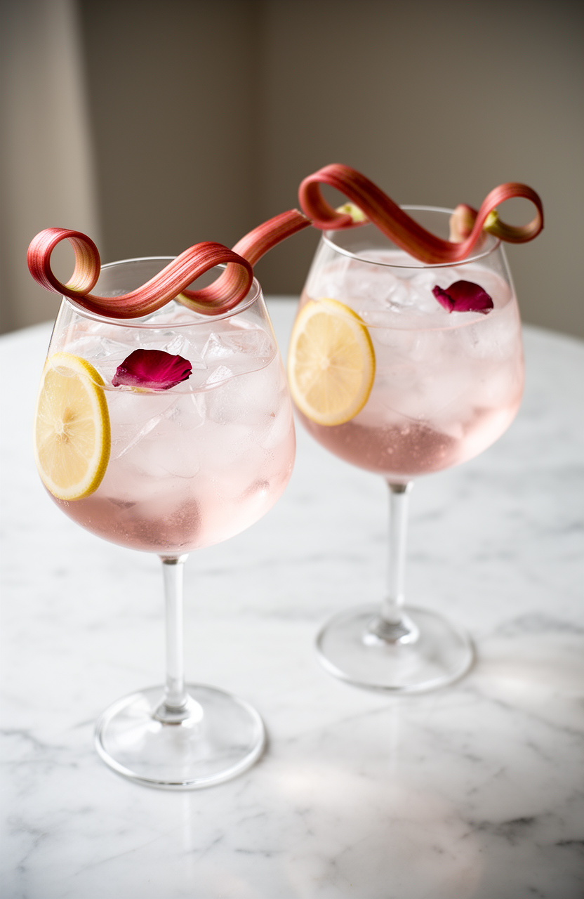 Rhubarb Rose Gin Tonic