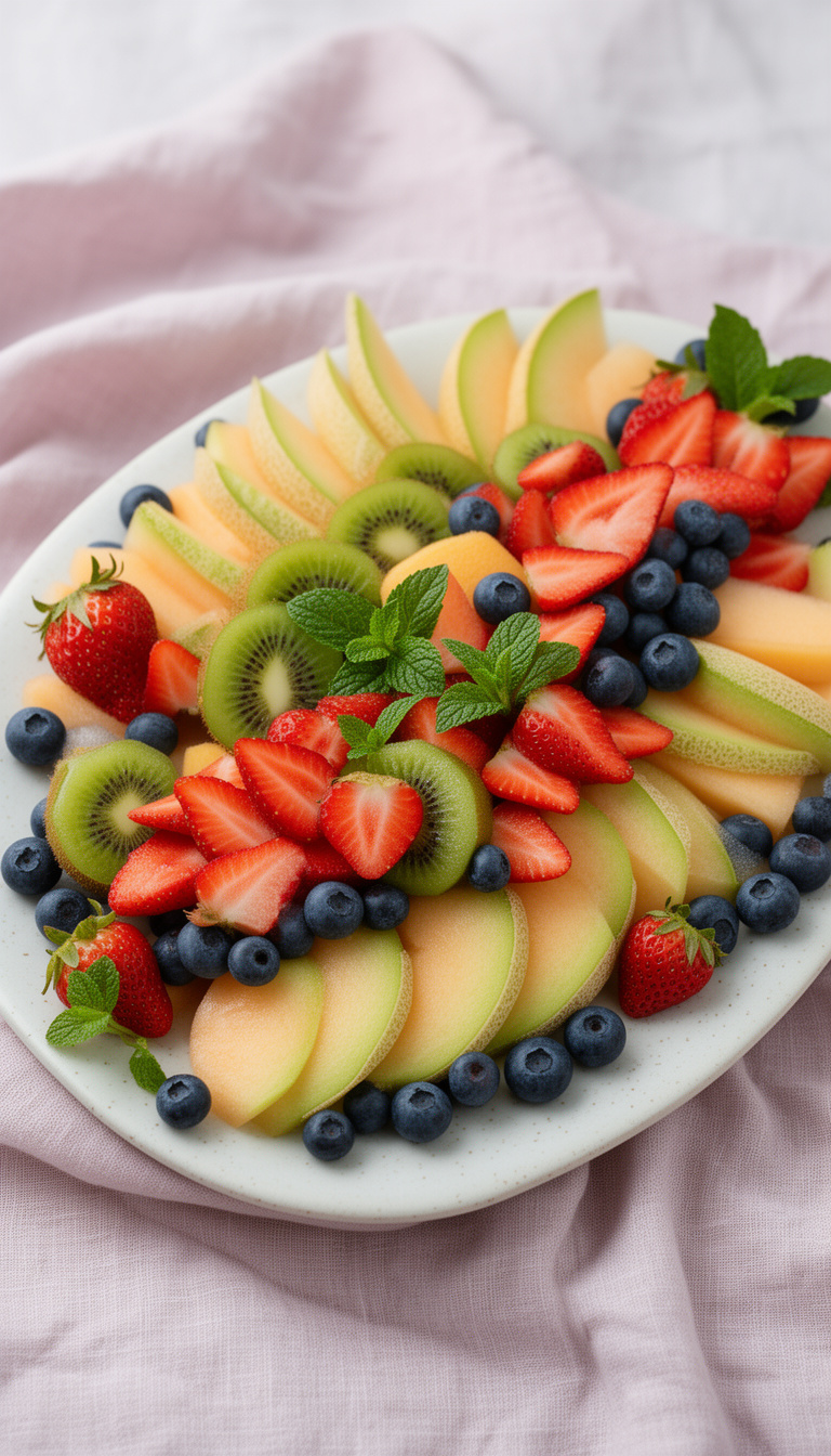 Seasonal Elegant Fruit Platter for a Mother's Day Brunch Table - American