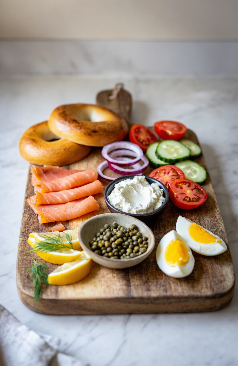 Smoked Salmon Bagel Board