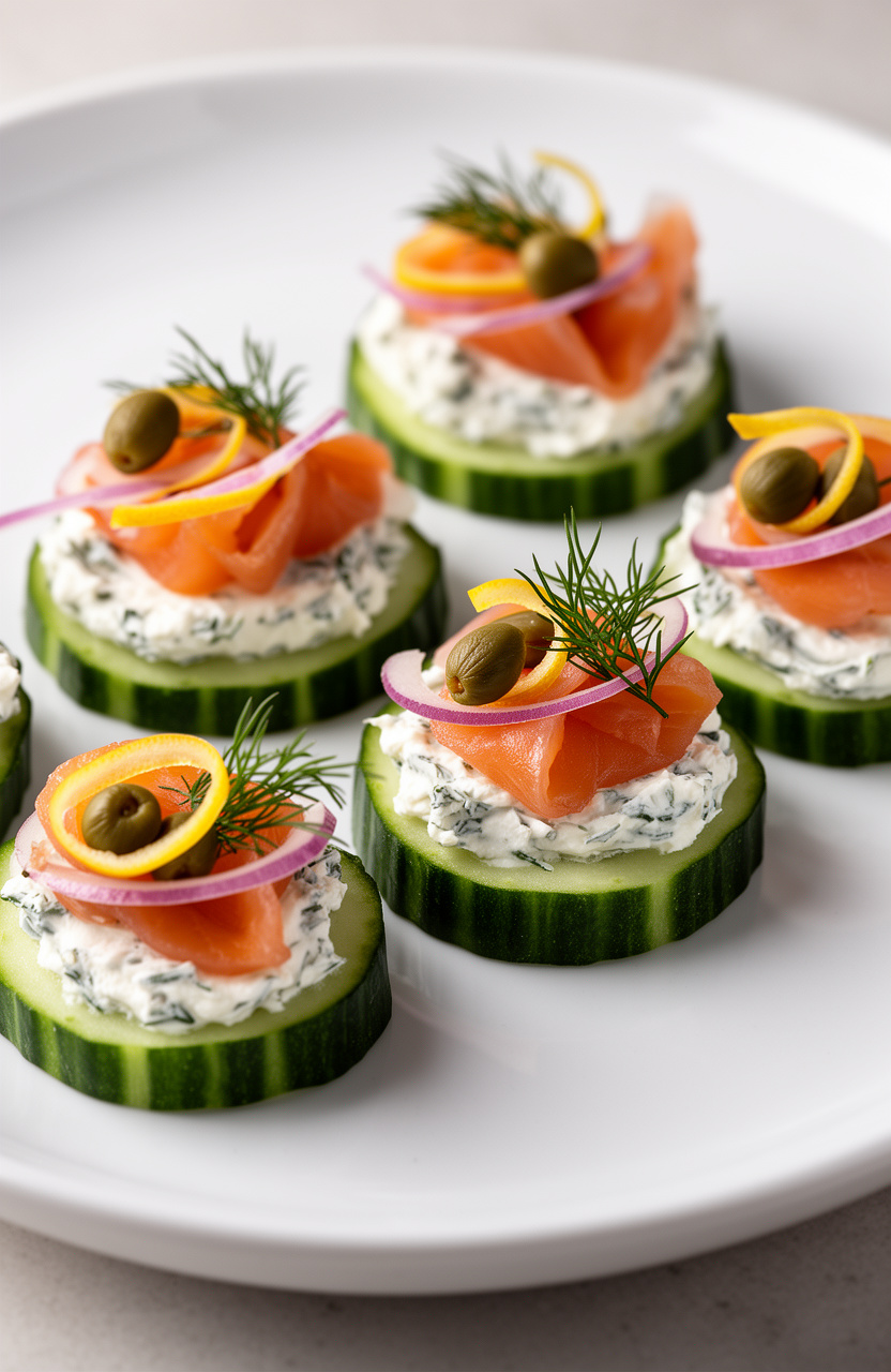 Smoked Salmon Cucumber Canapés