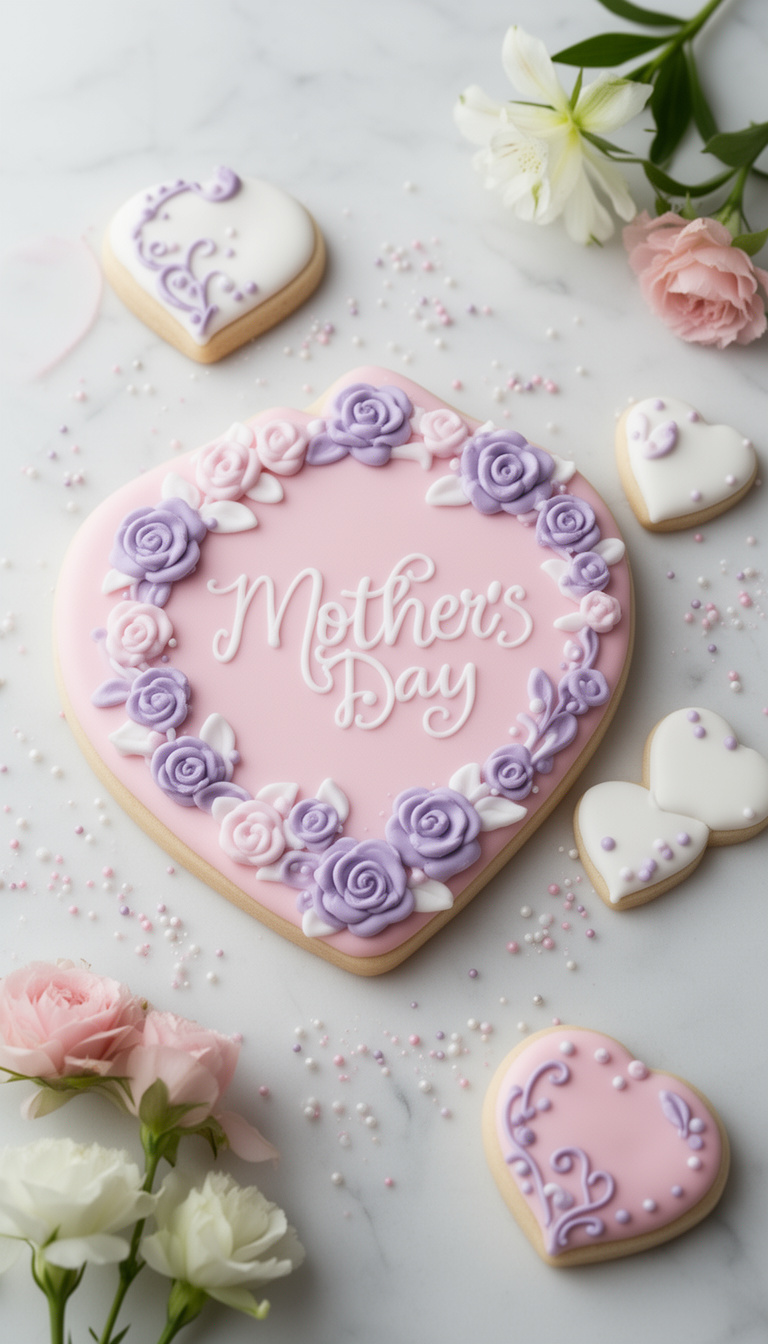 Soft Mother's Day Sugar Cookies with Royal Icing Decorating Guide - American