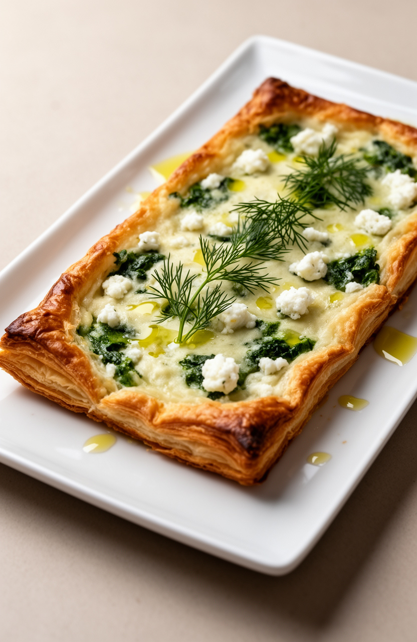Spinach Feta Puff Pastry Tart