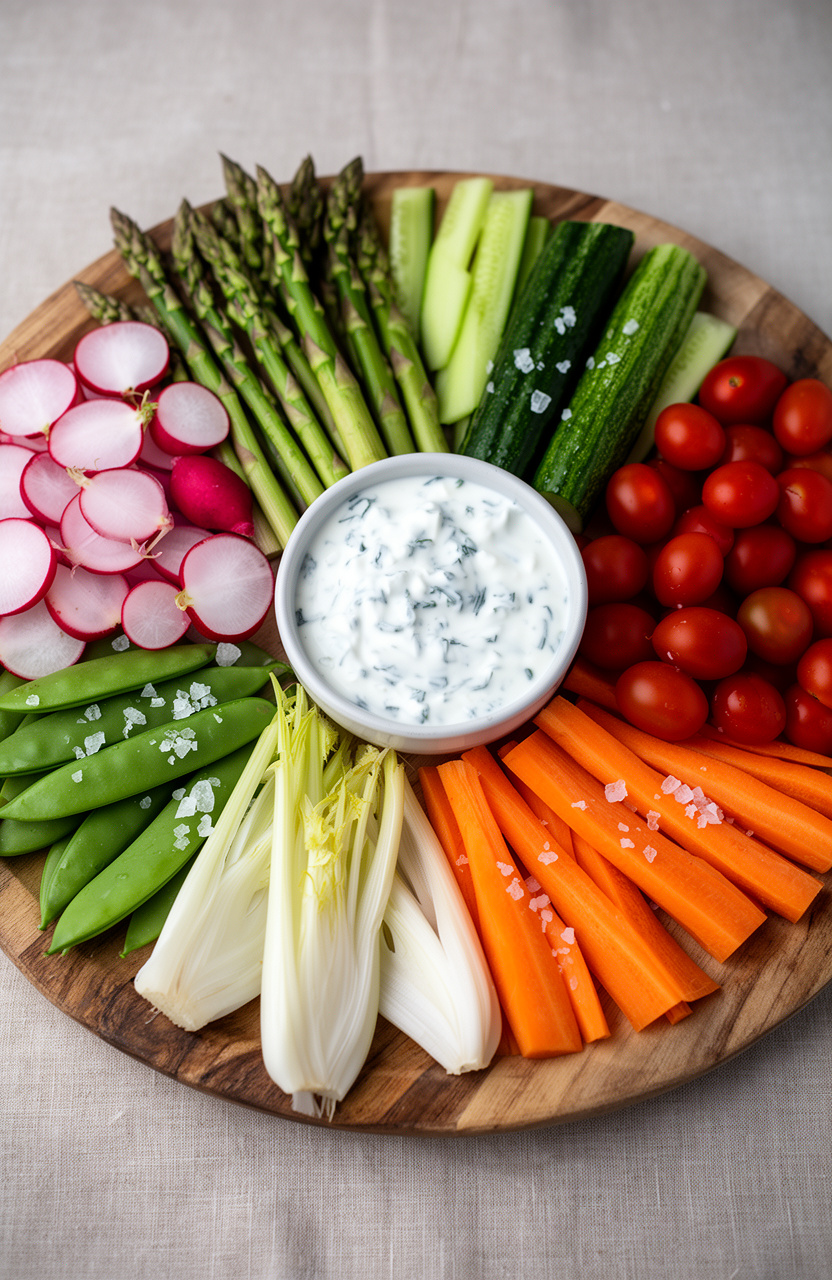 Spring Garden Vegetable Crudité Board