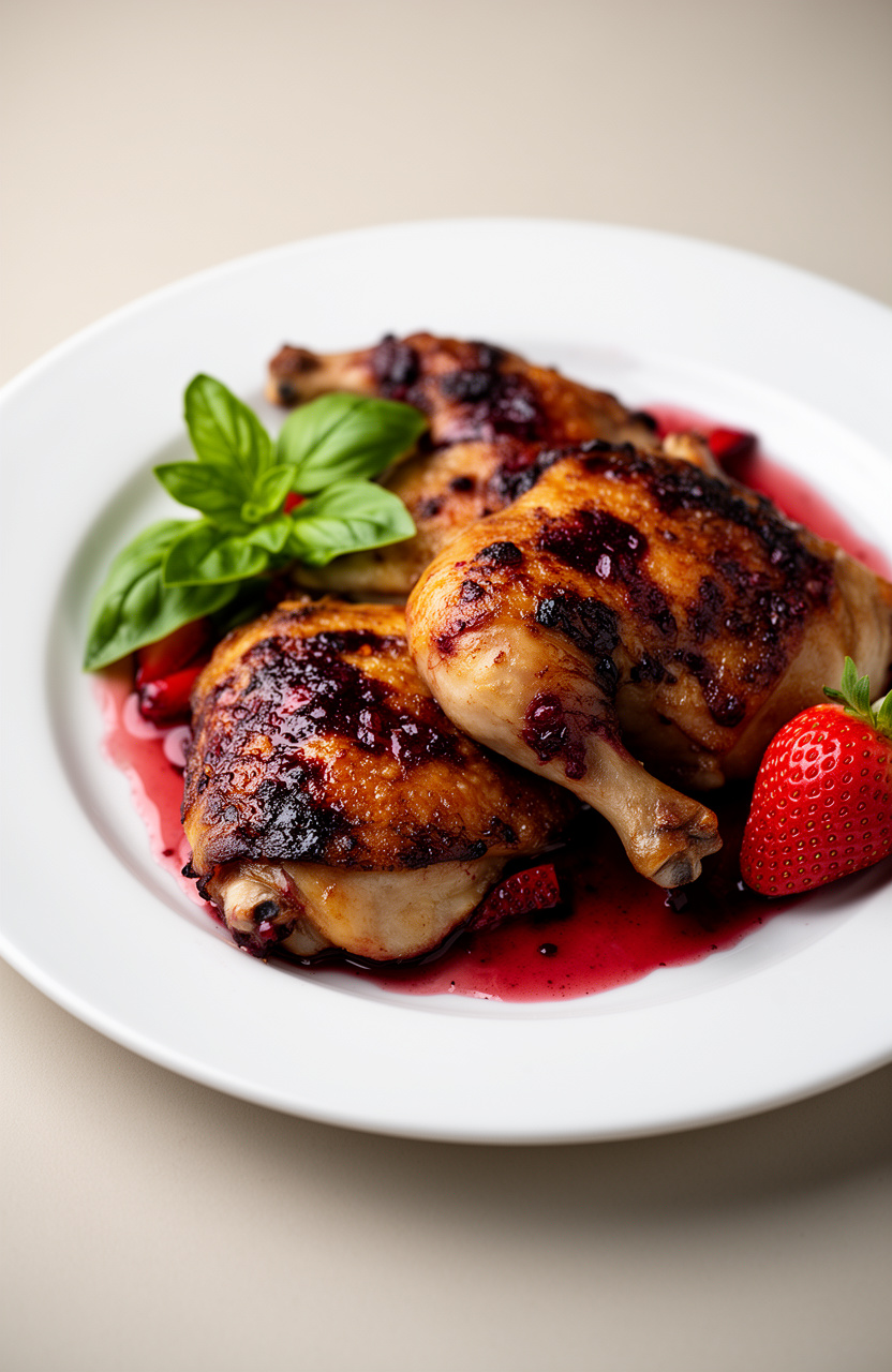 Strawberry Balsamic Chicken Thighs