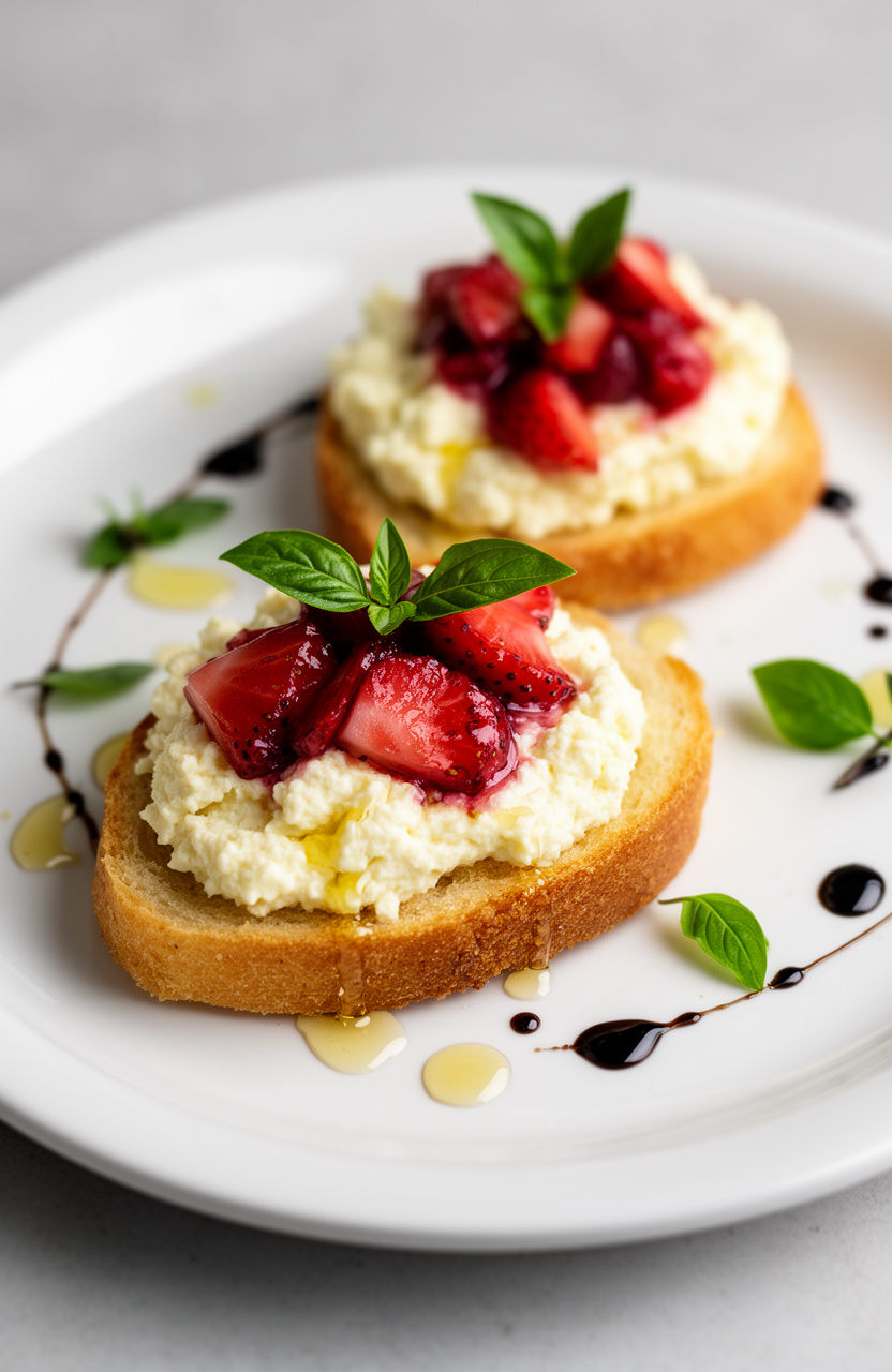 Strawberry Basil Bruschetta Bites