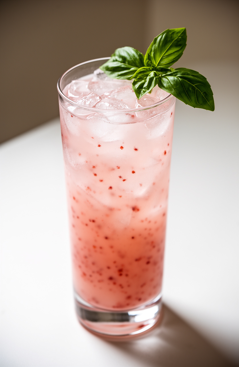 Strawberry Basil Fresh Squeezed Lemonade