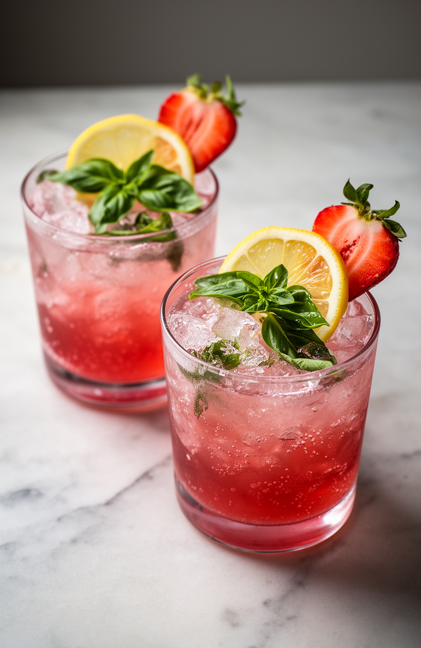 Strawberry Basil Gin Smash