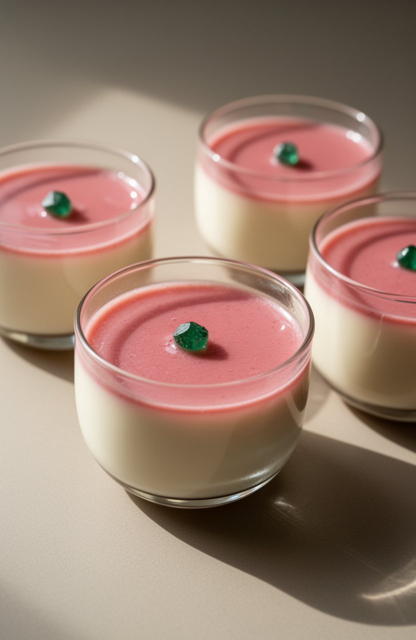 Strawberry Basil Panna Cotta