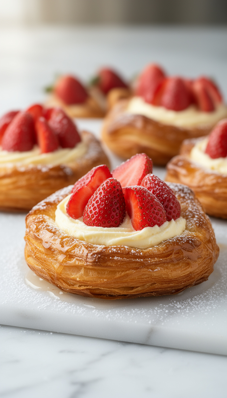 Strawberry Cream Cheese Danish Ready in 30 Minutes Flat - European/Danish