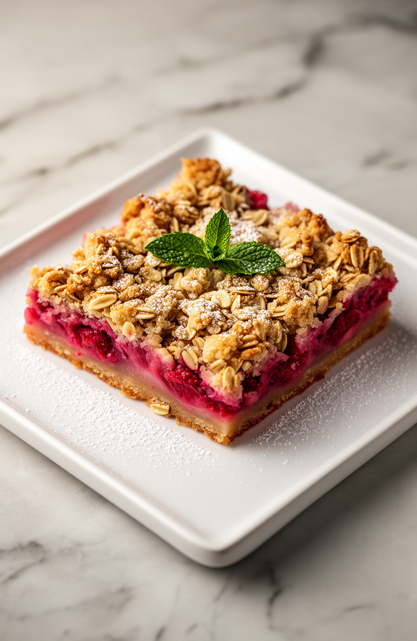 Strawberry Rhubarb Crumble Bars