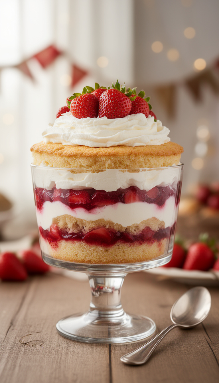 Strawberry Shortcake Trifle That Feeds 20 for Big Celebrations - American