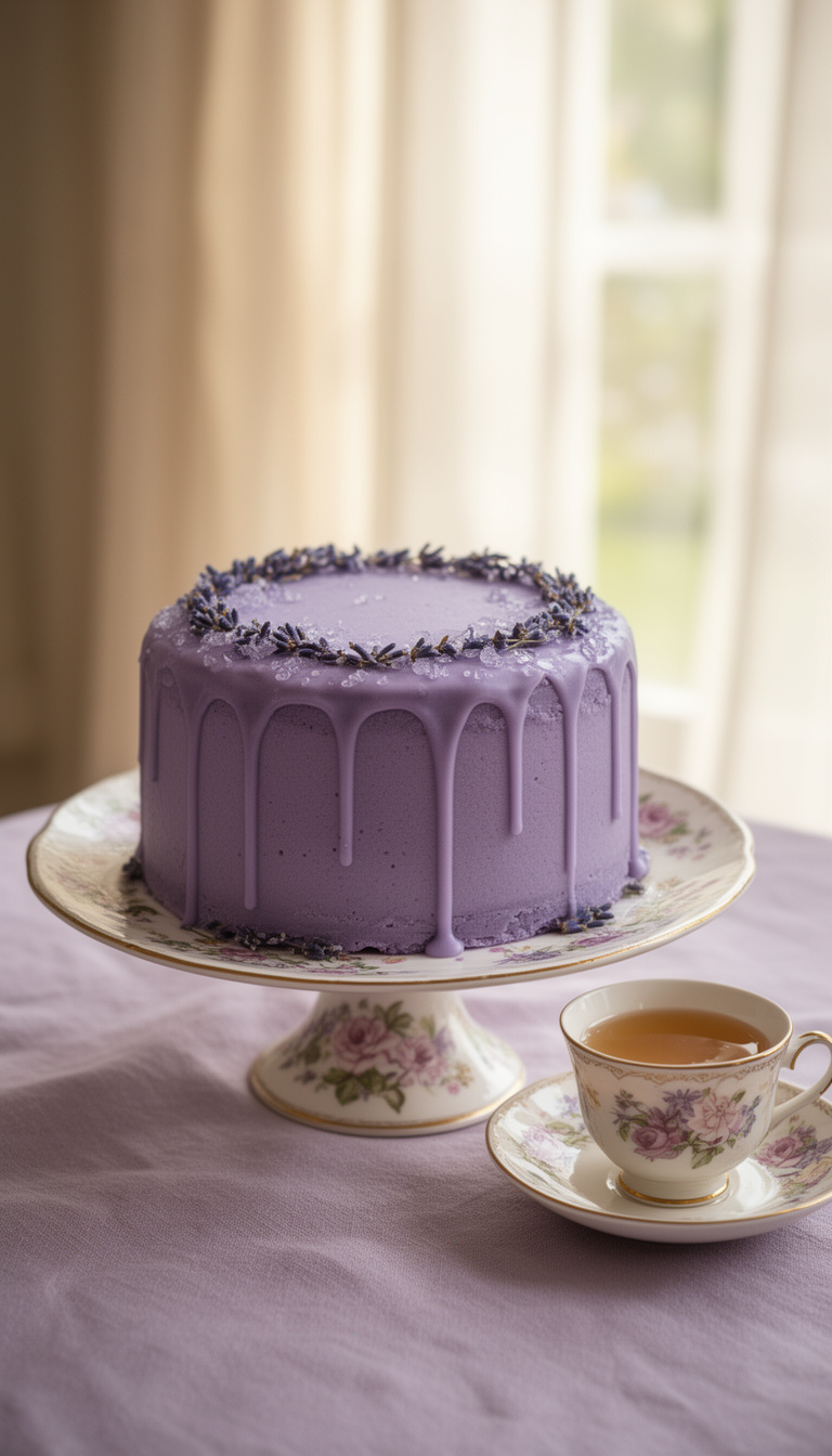 Subtle and Floral Lavender Honey Cake for Spring Afternoon Tea