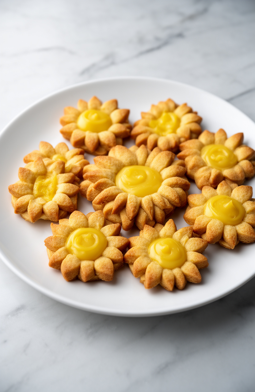Sunflower Lemon Curd Cookies