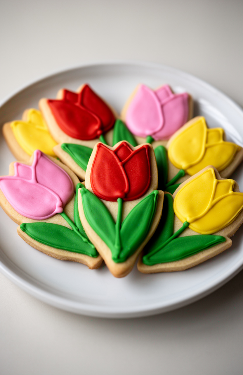 Tulip Bouquet Vanilla Cookies