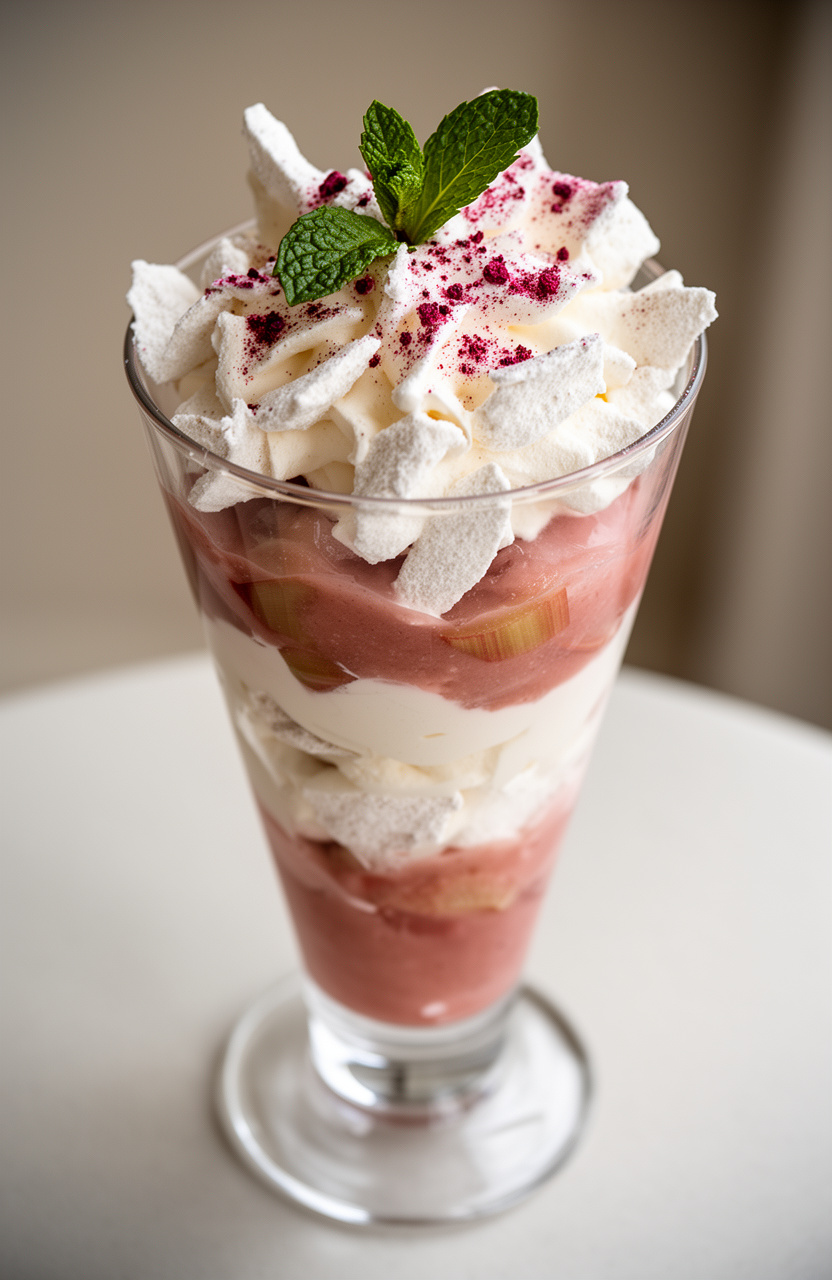 Vanilla Rhubarb Eton Mess