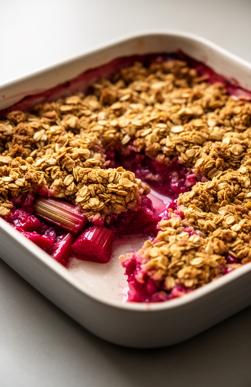 Vegan Maple Rhubarb Crisp